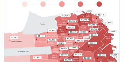 旧金山的租金价格地图